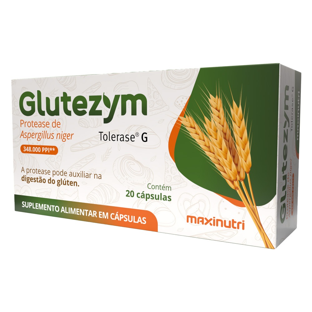 Glutezym Auxiliador na Digestão do Glúten Maxinutri 20 Capsulas em Oferta na Shopee