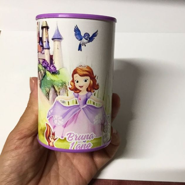 COFRINHO PERSONALIZADO INFANTIL - TEMA PRINCESA SOFIA - LEMBRANCINHA ANIVERSÁRIO, FESTA, CHÁ DE BEBÊ