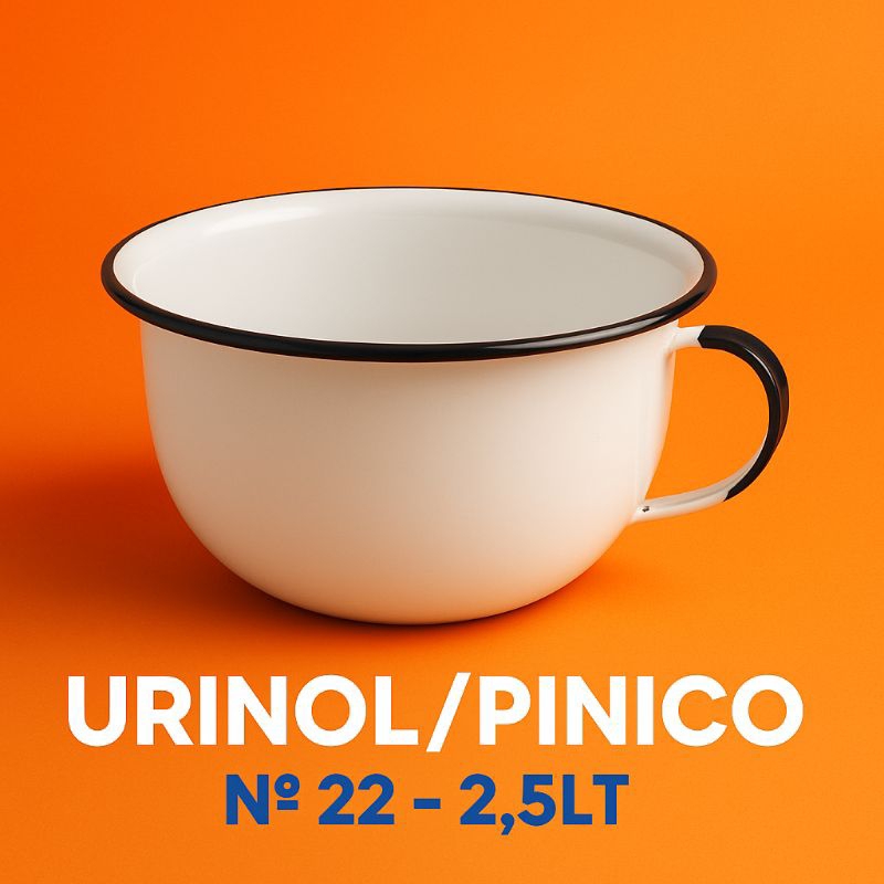 Pinico Esmaltado 2,5L Metallouça Rinol Retrô Penico Ágata Orinol Decoração Roça Chic Vintage