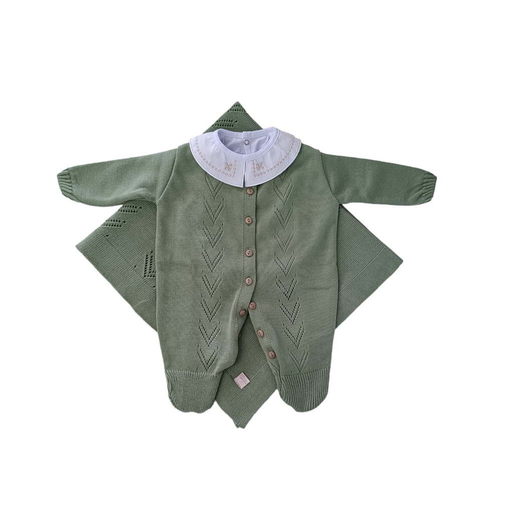 Kit Maternidade Setta e Body Gola Bordada DU Verde Oliva