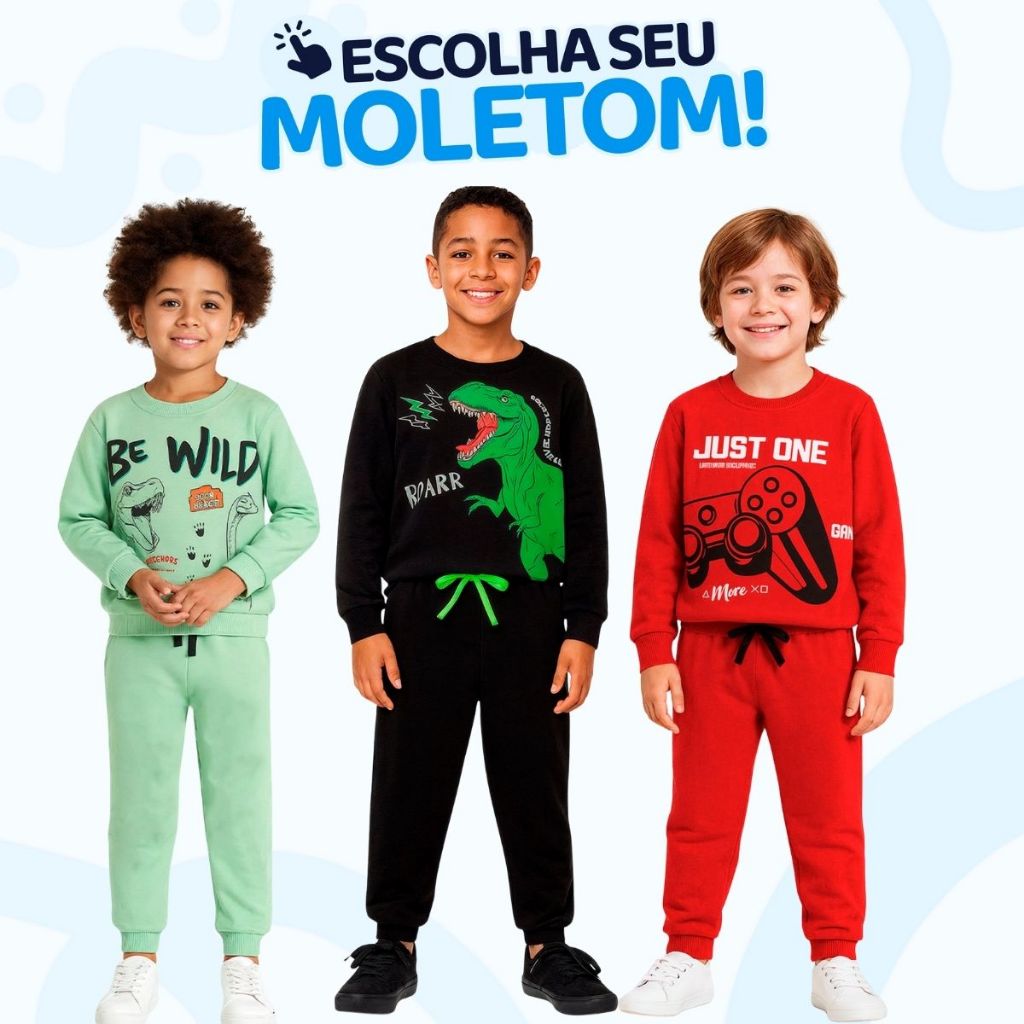 Conjunto Moletom Menino Escolha Seu Modelo, com Estampas Divertidas e Muito Conforto Infantil Bebê Masculino Inverno l04 em Oferta na Shopee