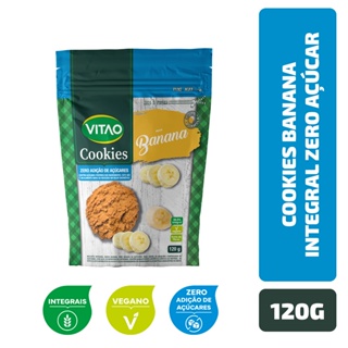 Cookies Banana Integral Zero Açúcar Vitao 120 g em Oferta na Shopee