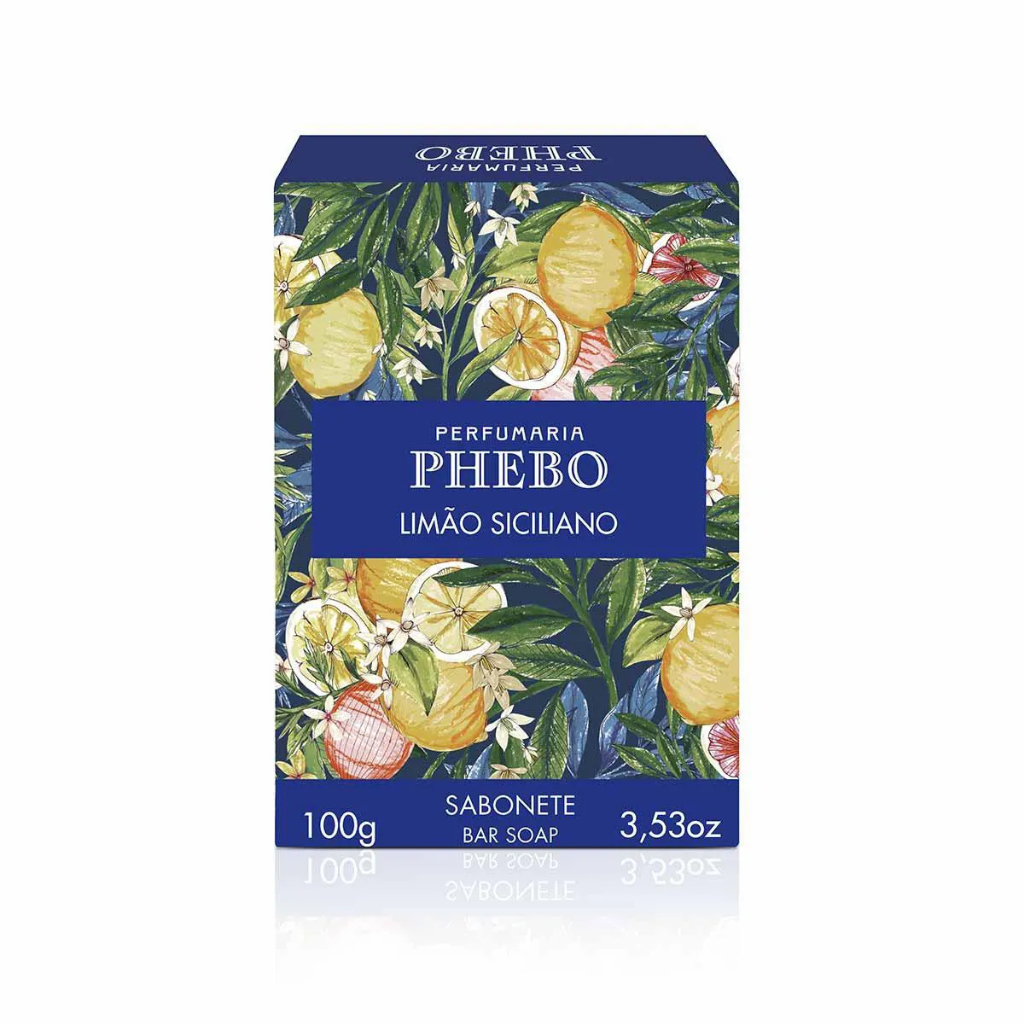 Sabonete Cremoso Phebo Mediterraneo Limao Siciliano, Barra Com 100G - Beauty