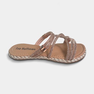 Sandália Rasteirinha Feminina Strass Brilho Ana Hoffmann 110 em Oferta na Shopee