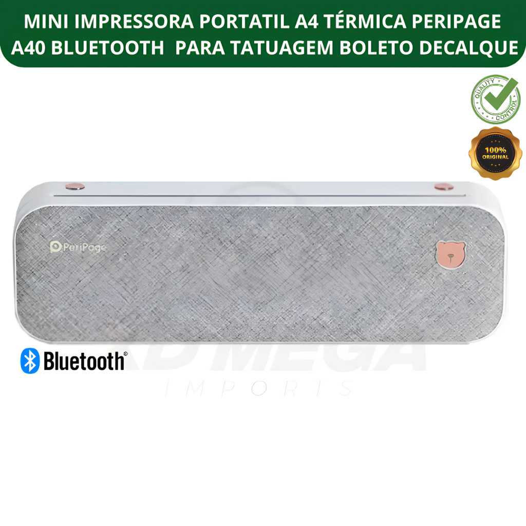 Mini Impressora portatil A4 Térmica Peripage A40 bluetooth  para tatuagem boleto decalque