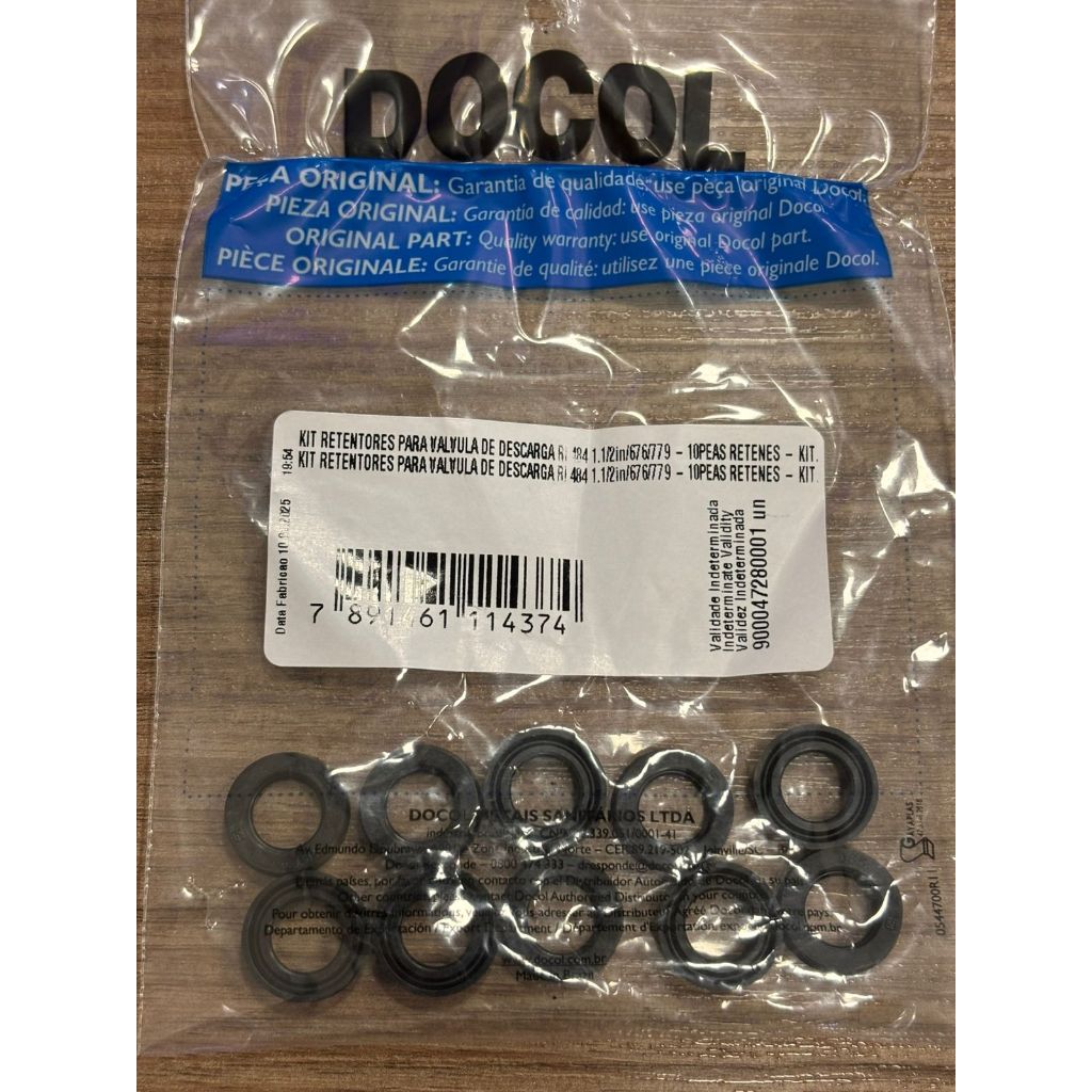 Kit Retentor Docol Válvula Descarga 1.1/2 Original Com 10 Unidades 00472800