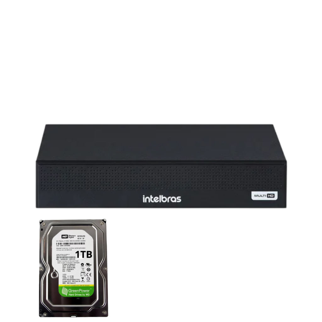Dvr gravador INTELBRAS 4 canais Full hd + hd 1TB