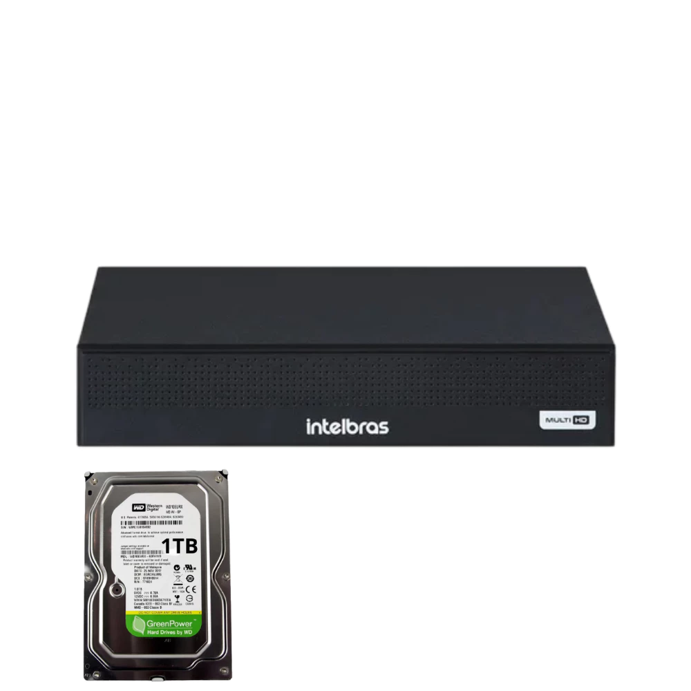 Dvr gravador INTELBRAS 4 canais Full hd + hd 1TB