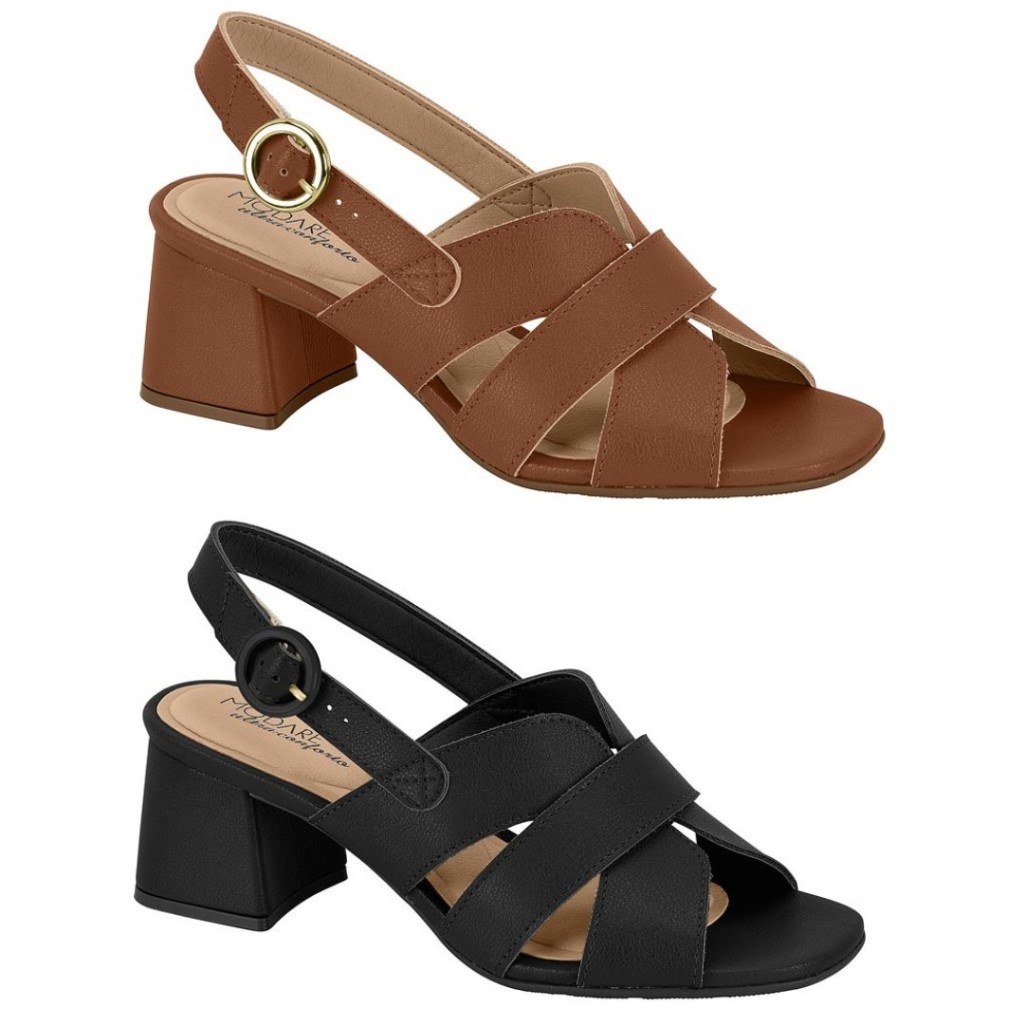 Sandália Feminina Modare Ultraconforto Salto Bloco Grosso em Oferta na Shopee