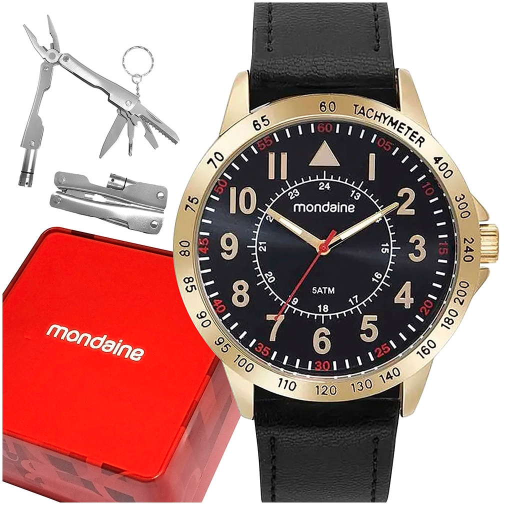 Relógio Mondaine Masculino Dourado Prova Dágua Original Luxo em Oferta na Shopee