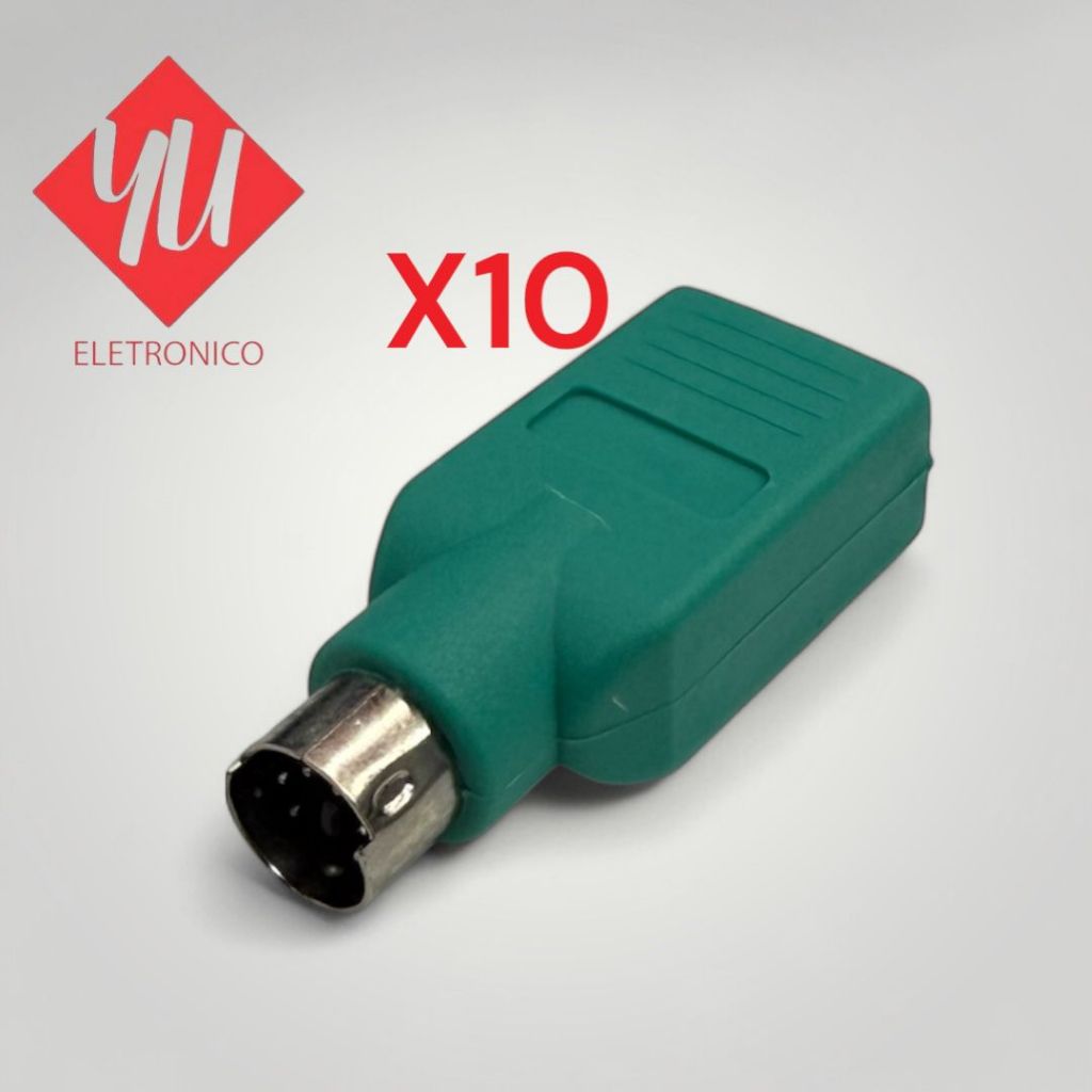 kit 10 adaptadores otg usb a fêmea para ps2 macho pc saída antiga din