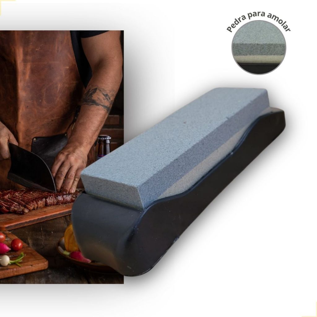 Pedra Afiar Amolar Facas Canivetes Lâminas Amolador Afiador Com Suporte Plástico Dupla Face em Oferta na Shopee