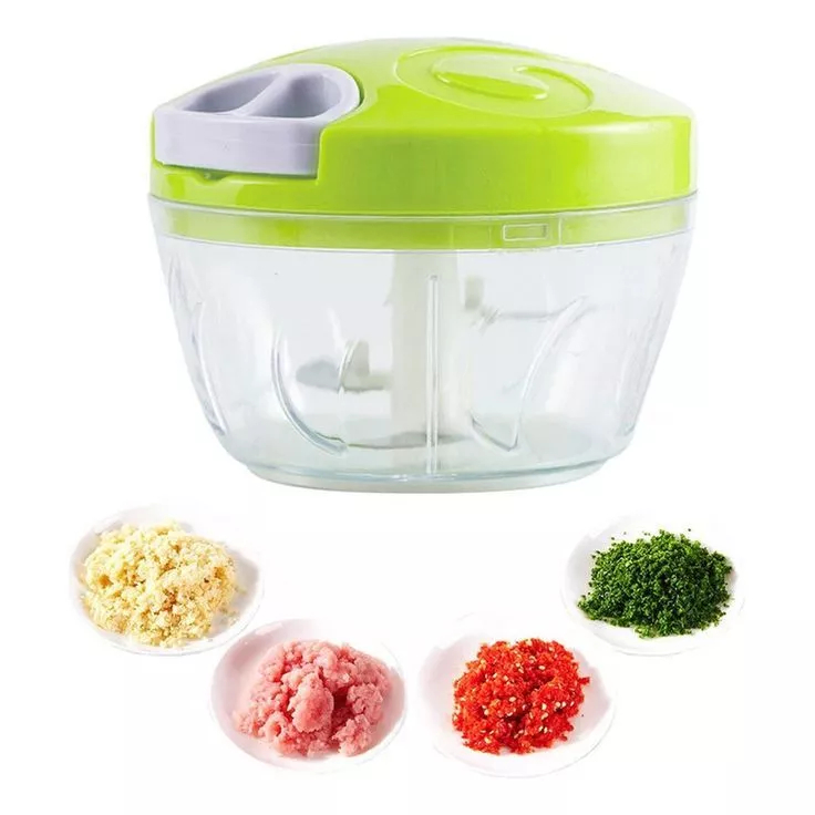 Mini Processador e Triturador de Alimentos Manual - 3 Lâminas Afiadas | Prático e Eficiente