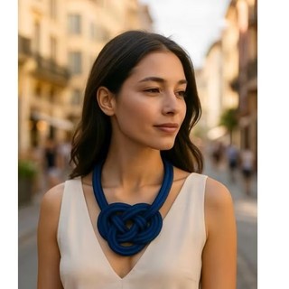 Colar de corda Náutica No Max Colar com Corda Cordões Tendência Colares Nautico Colar Trançado