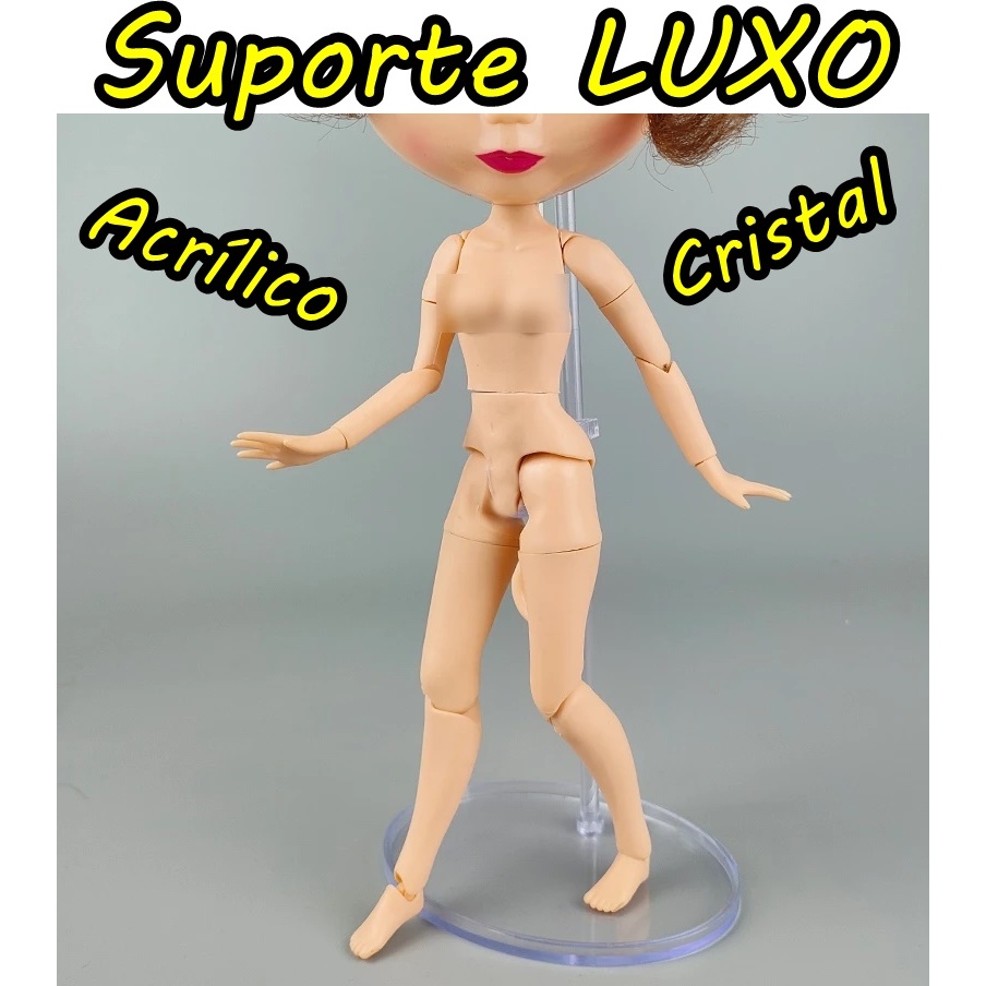Suporte Luxo Para Boneca Blythe em Acrílico Cristal Resistente Sofisticado Requinte Expositor Display