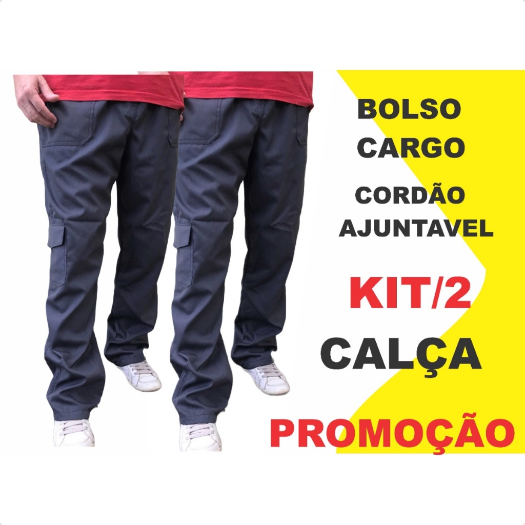 Kit 2 Calça De Brim Profissional Para Trabalho Pesado Uniforme