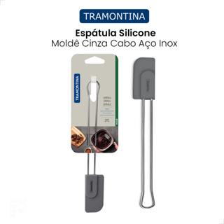 Espátula Tramontina Moldê em Silicone Resistente Cinza com Cabo em Aço Inox Utensilio de Cozinha em Oferta na Shopee