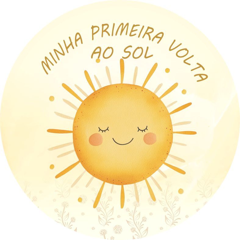 Painel Redondo Tecido Sublimado TEMA PRIMEIRA VOLTA AO SOL em Oferta na Shopee
