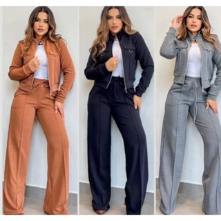 Conjunto Ziper Inverno Pantalona em Oferta na Shopee