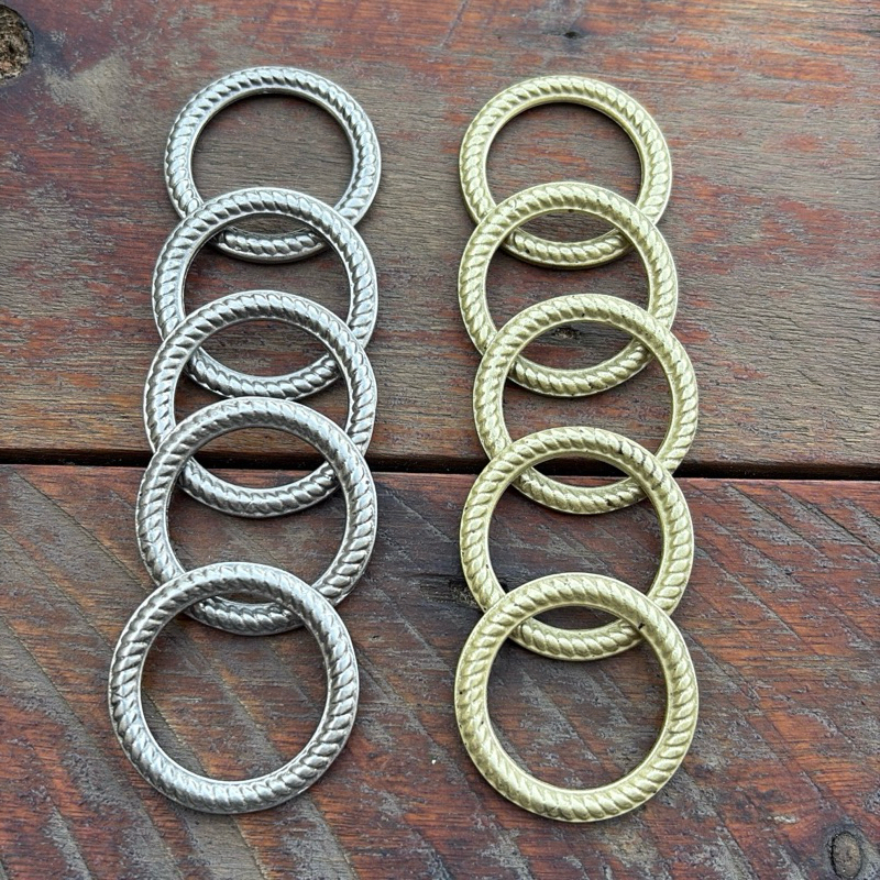 KIT 5 Argolas Meia-Coxa Torcida N17 Réplica IDÊNTICA de ALPACA - Branca ou Amarela- Prata/Ouro ALPACA