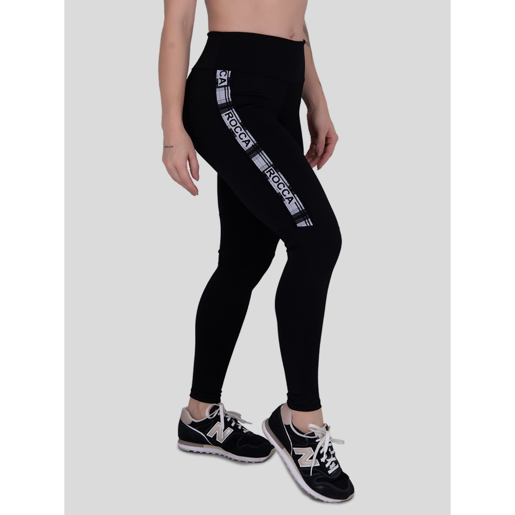 Calça Legging de Poliamida Zero Transparência Lateral Rocca Moda Feminina em Oferta na Shopee