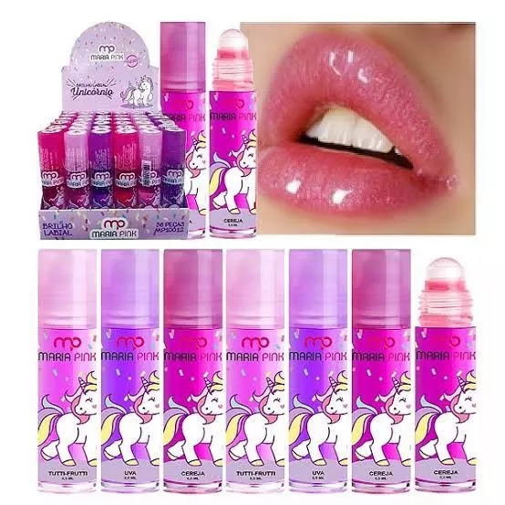 Brilho labial unicornio maria pink