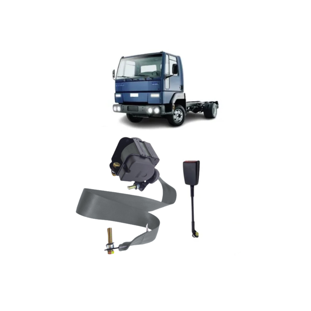 Kit Cinto De Segurança Lado Passageiro Caminhão Ford Cargo 815 Cinza