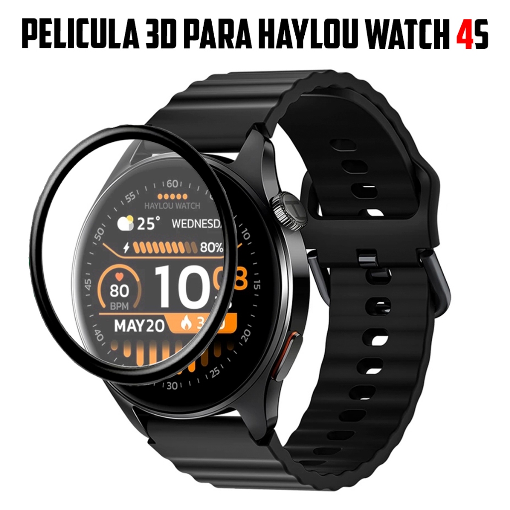 Pelicula 3D para Smartwatch Haylou Watch 4S super resistente pelicula com borda 3d