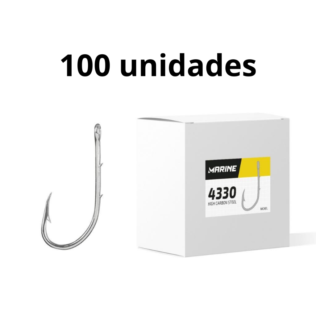 Anzol 4330 Marine Sports Todos Tamanhos Caixa com 100 e 50 unidades Super Strong