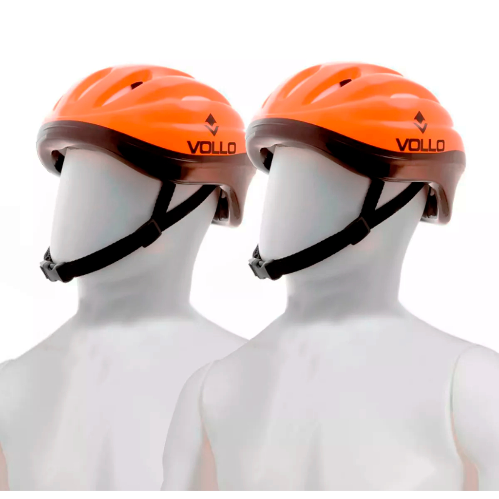 Kit 2 Capacetes Infantil Ciclismo Skate Patins Patinete Vollo (M LARANJA+ LARANJA) em Oferta na Shopee