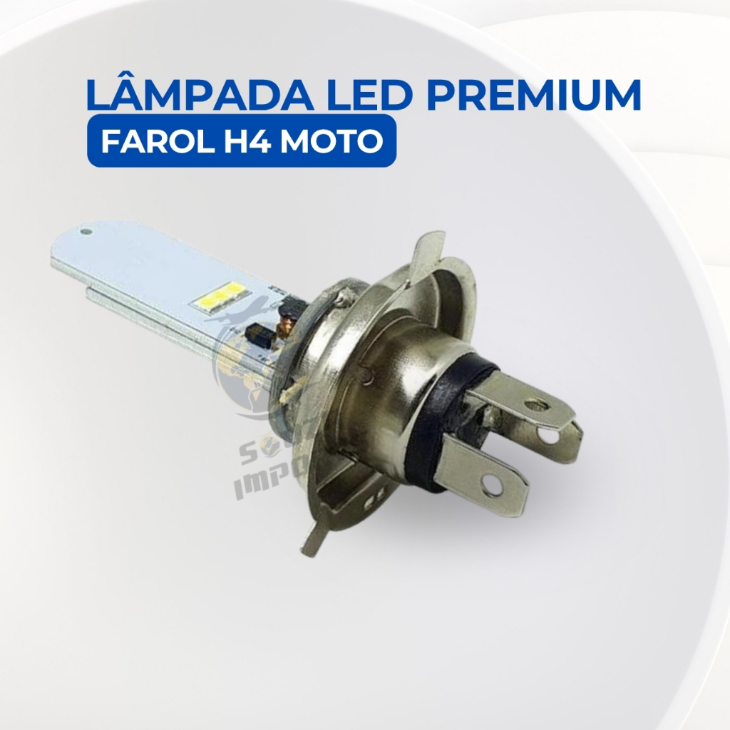 Lâmpada LED H4 8000k Função Strobo Para Moto Efeito Xenon Premium Farol de LED em Oferta na Shopee