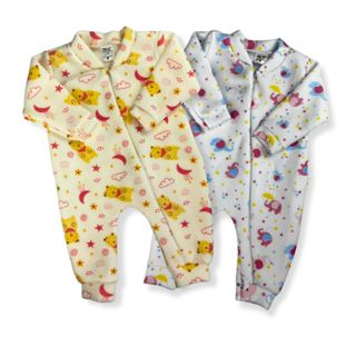 Kit com 2 Macacão de Bebê com Zíper – Soft Estampado Quentinho e Macio em Oferta na Shopee