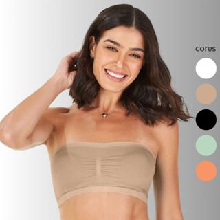 Top Faixa Sutiã Com Bojo Removível Tomara Que Caia Zee Rucci Sem Costura Confortável Zee Rucci em Oferta na Shopee