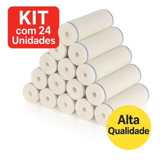 24 Ataduras Hospitalares 1.2 Metros  – Alta Qualidade para Curativos, Enfaixamentos e Uso Profissional em Oferta na Shopee