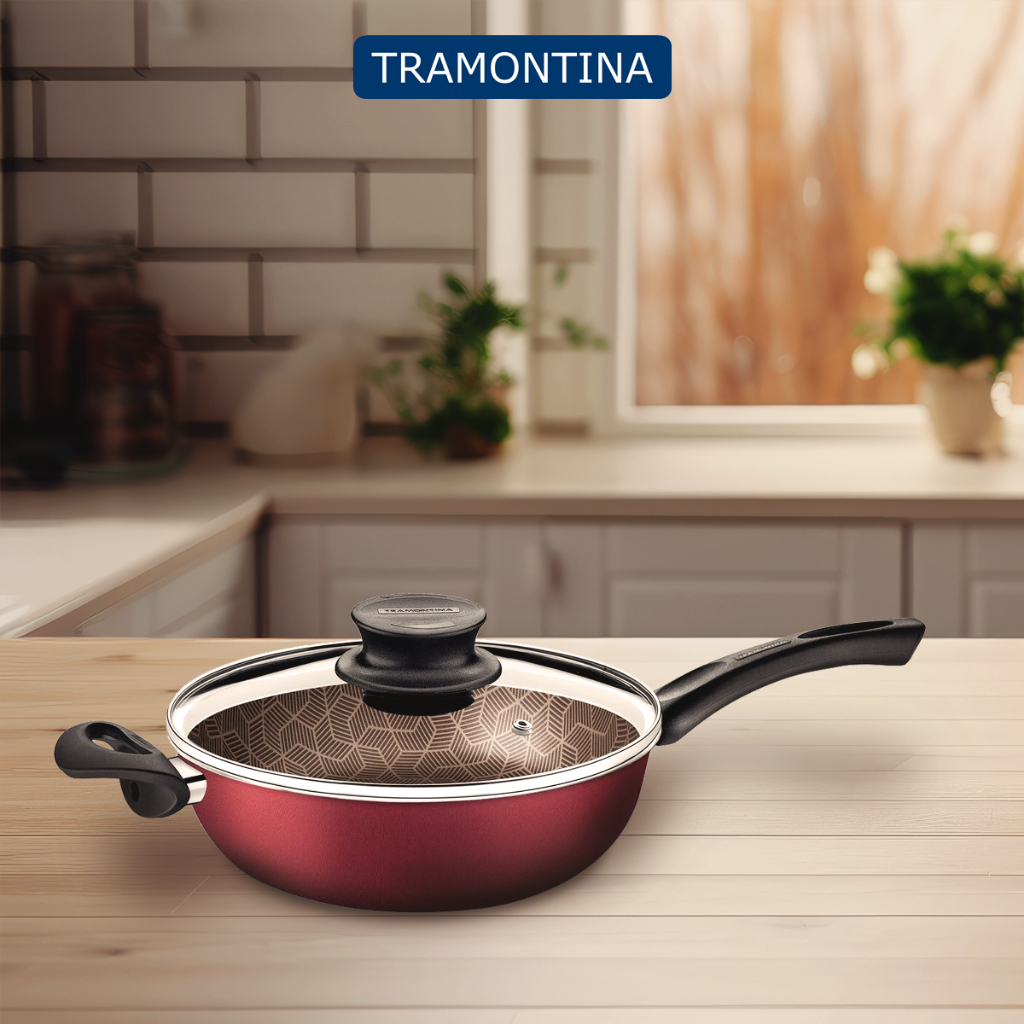 Fritadeira Frigideira Panela Tramontina Paris Multiuso Antiaderente Starflon Max 26cm 3,6L C/ Tampa