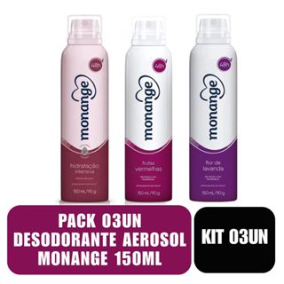 Pack 03un Desodorante Aerosol Monange 150ml em Oferta na Shopee