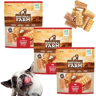 Traqueia Bovina para cães 12-36un Petisco Natural Mastigável Recheável