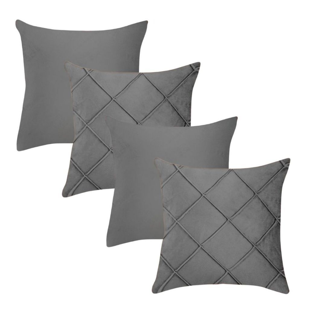Kit 2 Almofadas Lisas + 2 Almofadas Drapeada X Cheias Decorativas em Oferta na Shopee
