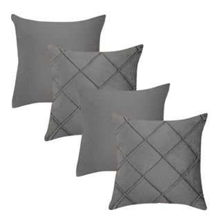 Kit 2 Almofadas Lisas + 2 Almofadas Drapeada X Cheias Decorativas em Oferta na Shopee