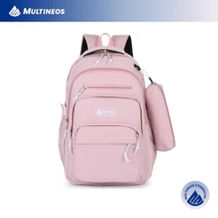 Mochila Escolar Com Estojo Grande Capacidade Para Estudante Feminina Nylon Impermeavel Multineos