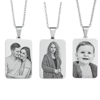 Colar medalha personalizada Foto gravação a laser Família Amor Avó Pai Mãe Namorado Casal em Oferta na Shopee