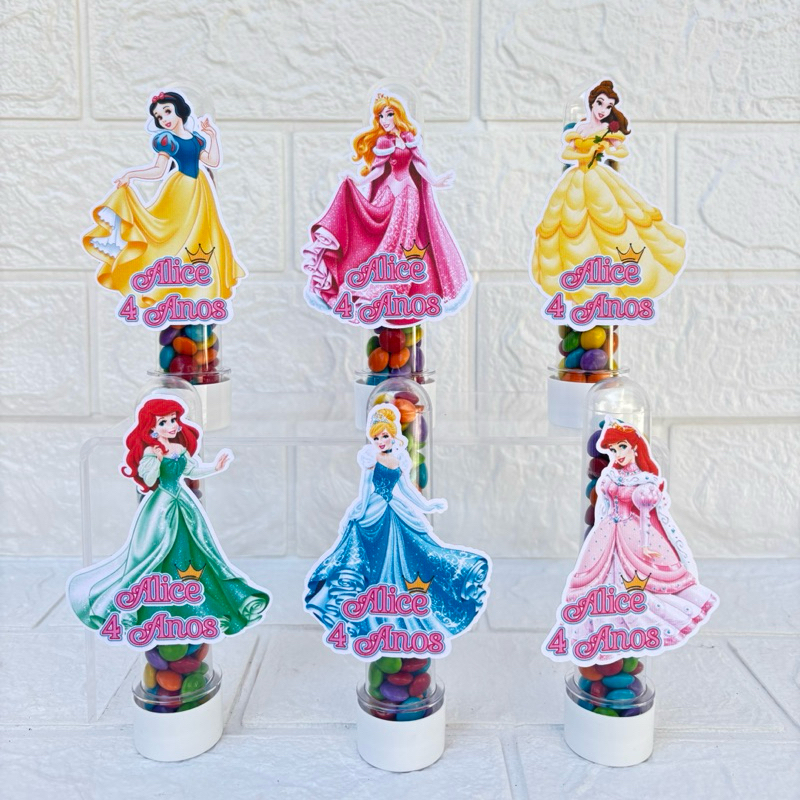 Aplique Personalizado Para Tubete 8cm Princesas | Lembrancinha