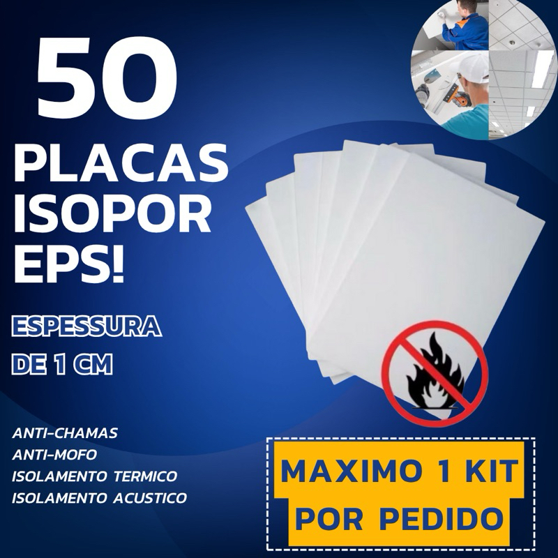 Placas de Isopor EPS para forros e teto 100X500 1CM DE ESPESSURA - ANTI-CHAMAS