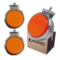 Kit 3 Lanterna Bojuda Foguinho Maria Full Led Acabamento Cromada Lente Amarela