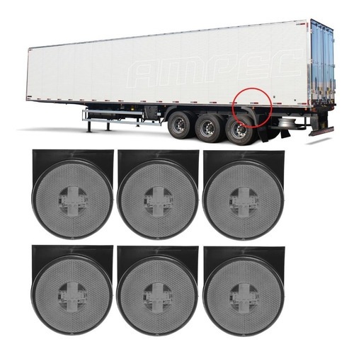 Kit 6 Lanternas Lateral Carreta Com Suporte Lanterna Carreta Randon Librelato Facchini Guerra Noma - Spare Parts and Accessories for Vehicles