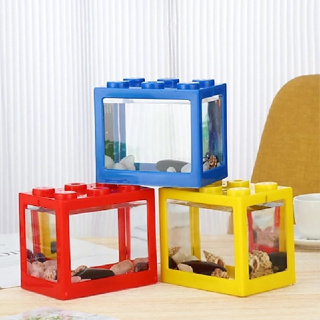 Mini Aquários Ecológicos Criativos Multicolor Empilháveis Blocos Decoração Peixe em Oferta na Shopee