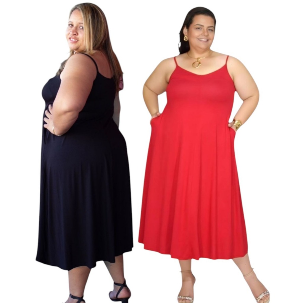 Vestido Midi Plus Size Moda Feminina Diversas Estampas Veste até 58 Oferta Tamanho Grande