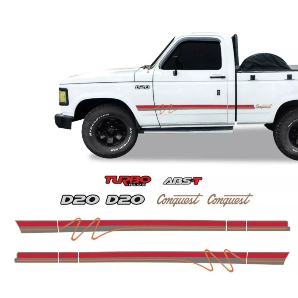 Faixa Auto Adesiva D20 1996 Conquest - Cabine Simples
