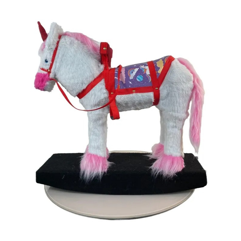 Unicórnio  Brinquedo Balanço Pelúcia Lindo Naga Arco Iris 1 a 3 Anos