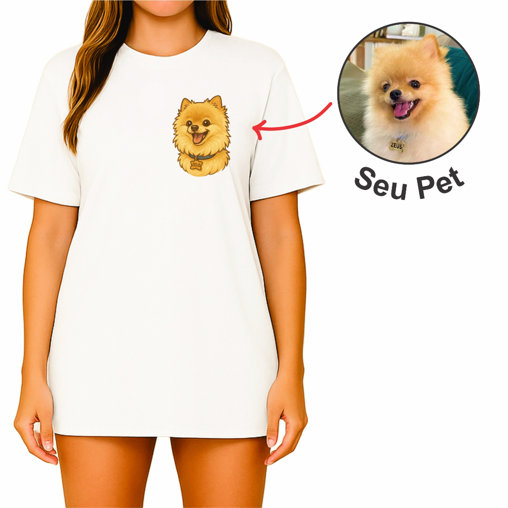 Camiseta Personalizada Com Foto do Seu PET Unissex em Oferta na Shopee